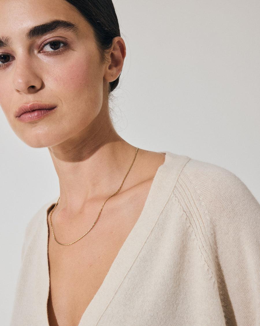 Scaglione CARDIGAN RAGLAN RIBBED SIDES MILK Grande vendita