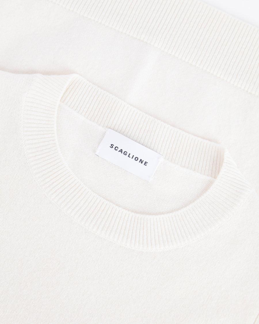 Scaglione ROUND NECK RIBBED SIDES MILK Offerta esclusiva