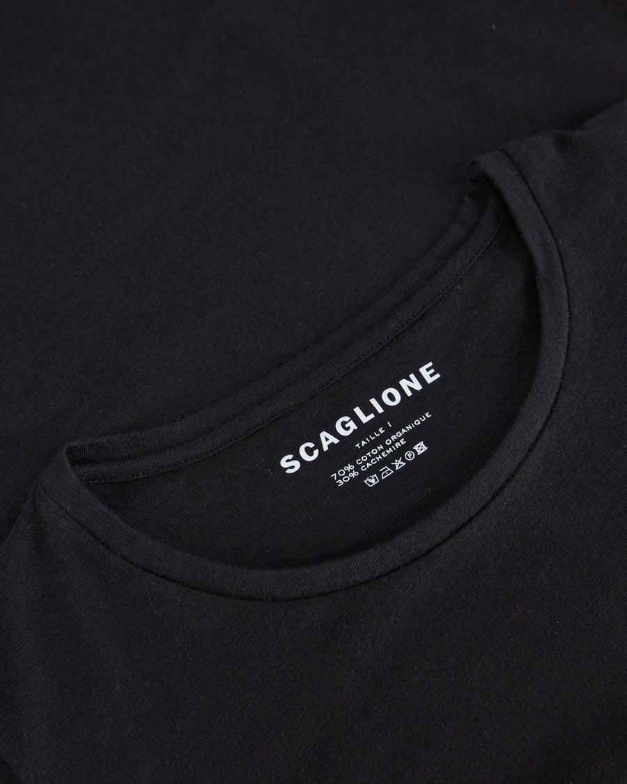 Scaglione ROUNDNECK BASIC CASH/COT NERO Smaltimento dello stoccaggio