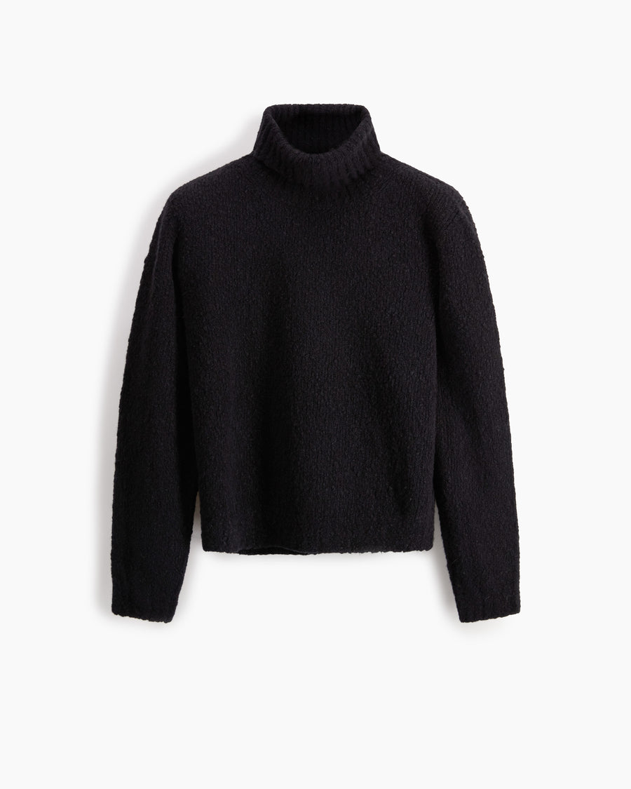 Scaglione TURTLE NECK SLIM PUFFED CASHMERE BLACK Enormi risparmi