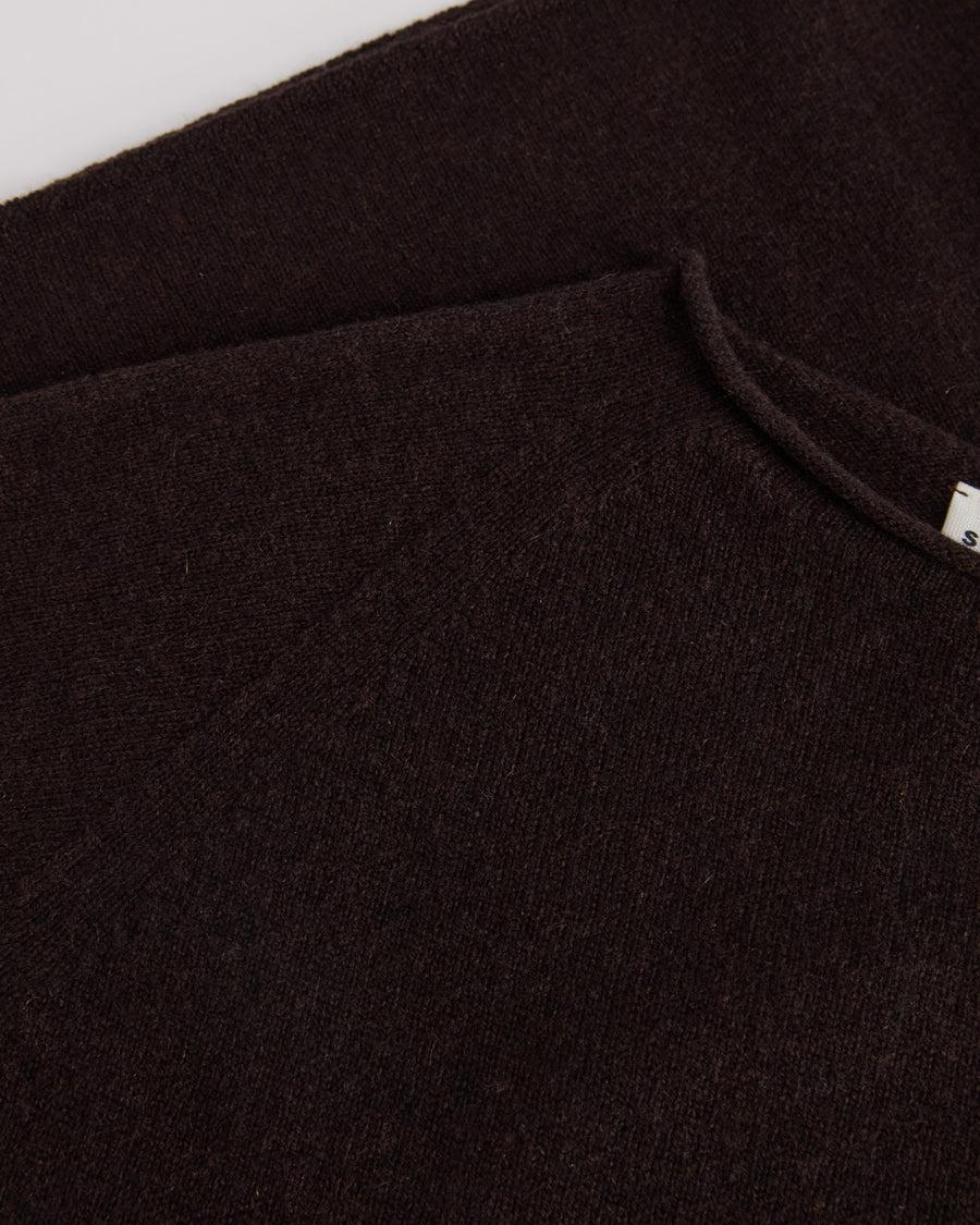 Scaglione ROUND NECK RAGLAN SEAMLESS HYBRID CASHMERE EBANO Prezzo basso