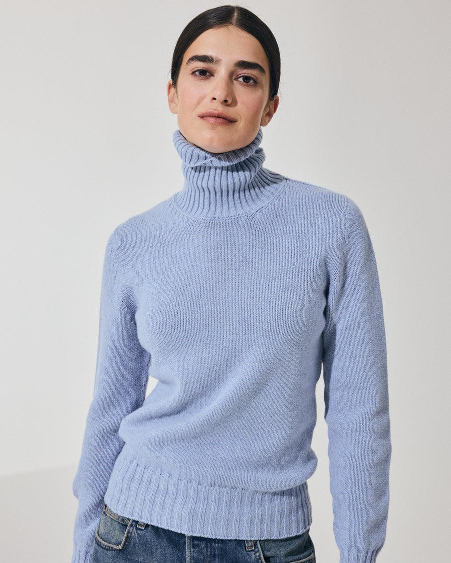 Scaglione TURTLE NECK SOFT HYBRID CASHMERE CELESTE ACQUISTA ORA