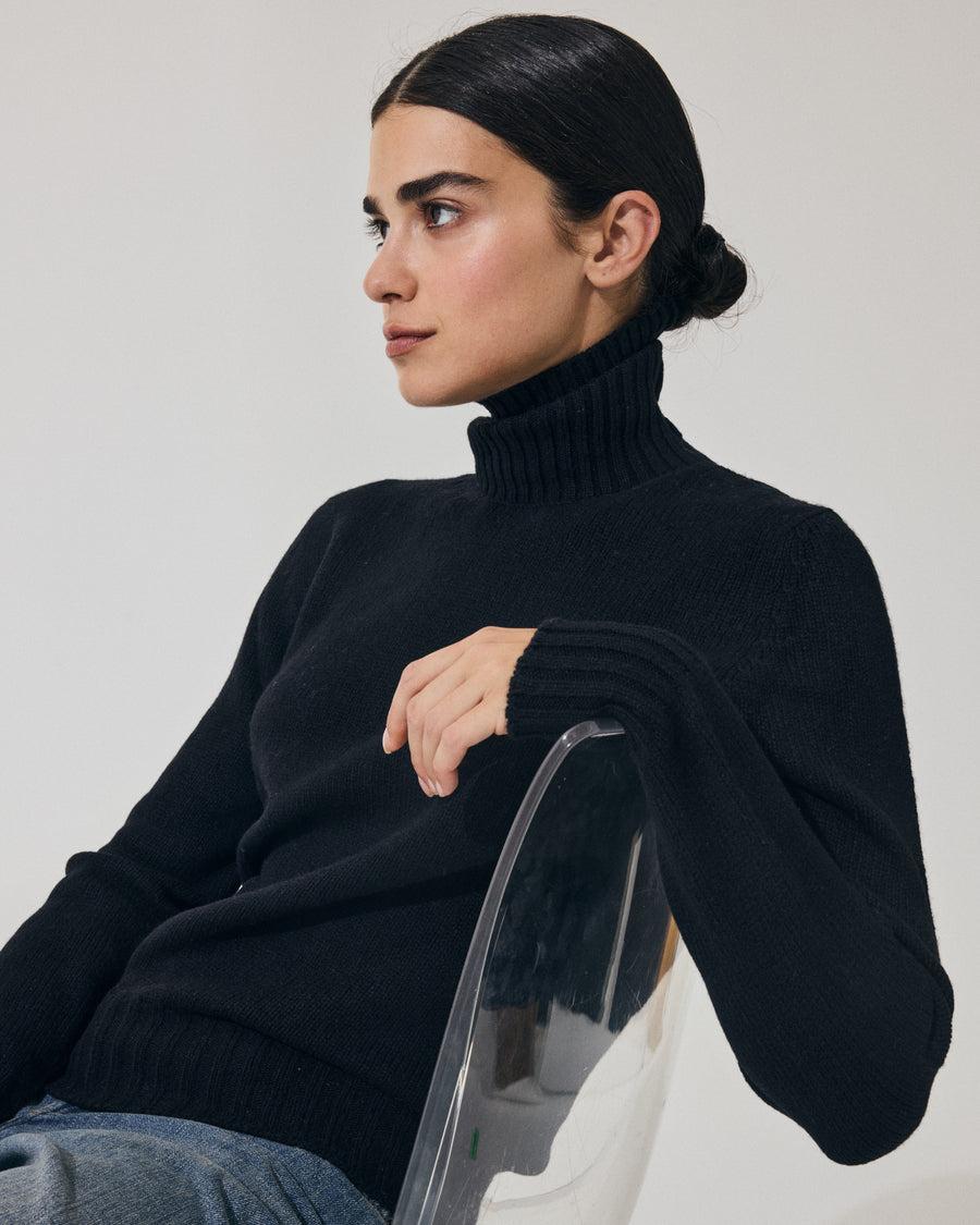 Scaglione TURTLE NECK SOFT HYBRID CASHMERE BLACK Latest stili