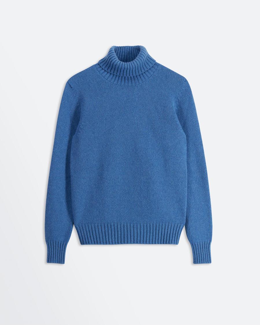 Scaglione TURTLE NECK SOFT HYBRID CASHMERE CORNFLOWER Ultimi due giorni