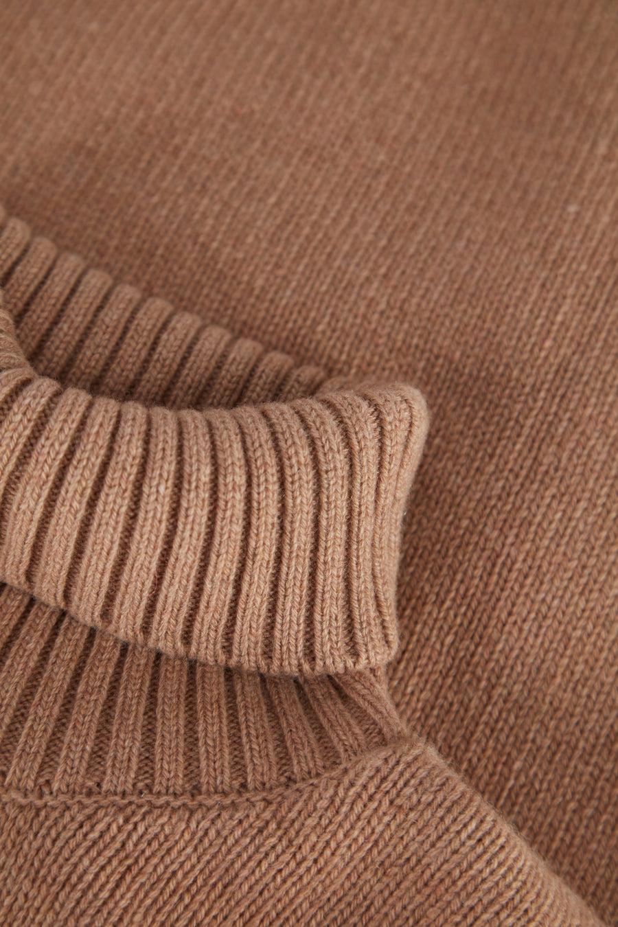 Scaglione TURTLE NECK SOFT HYBRID CASHMERE CARAMEL Ultimo giorno