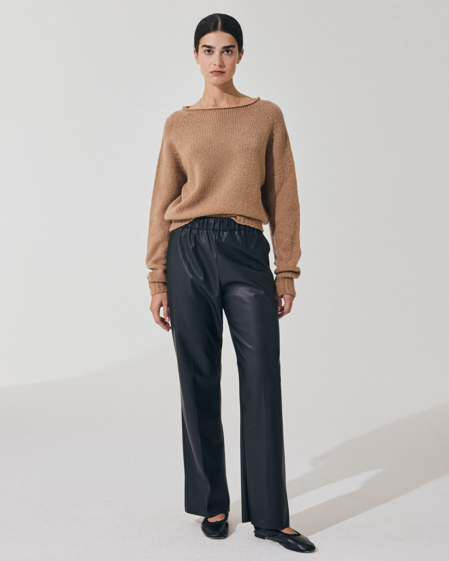 Scaglione PANT DRITTO ECOPELLE BLACK In Linea