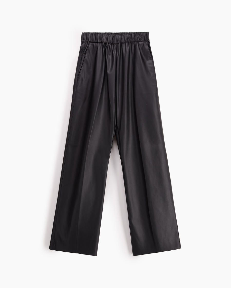 Scaglione PANT DRITTO ECOPELLE BLACK In Linea