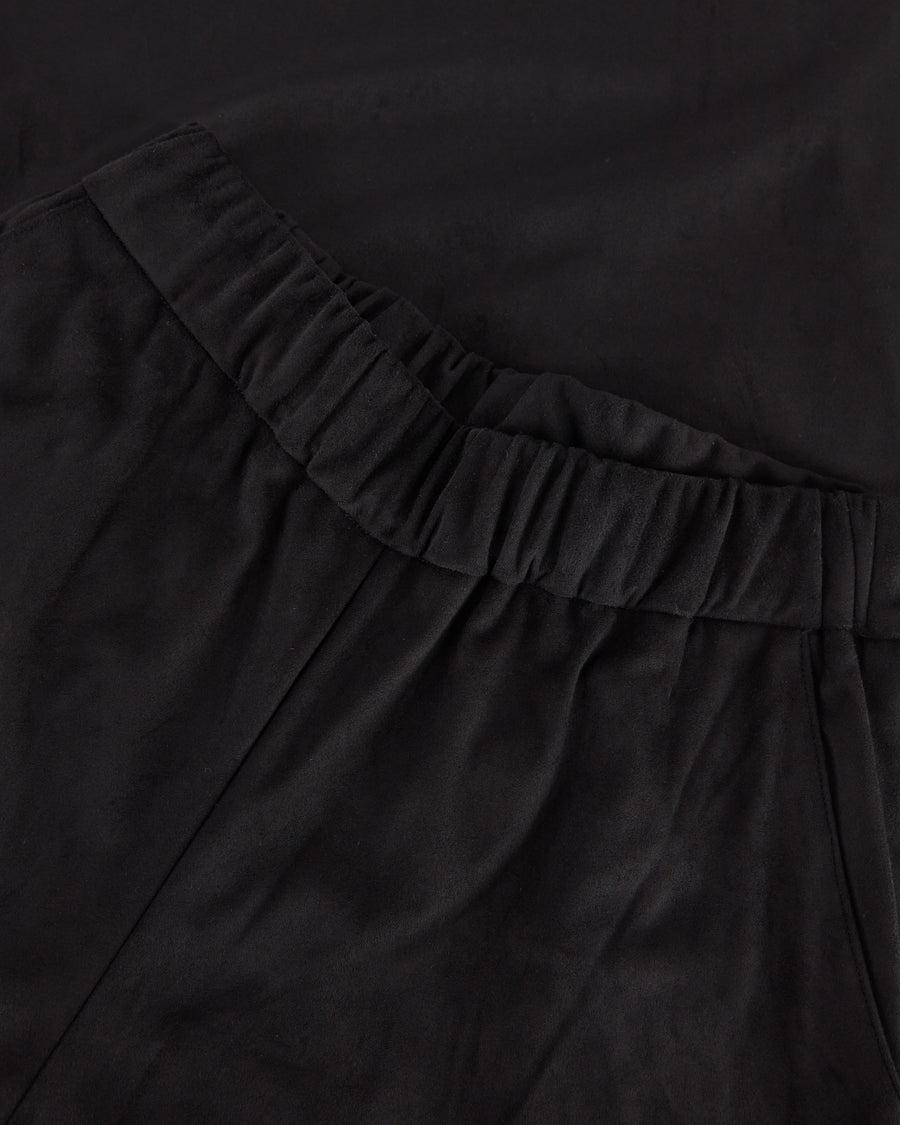 Scaglione PANT LARGO ECOSUEDE BLACK Qualità