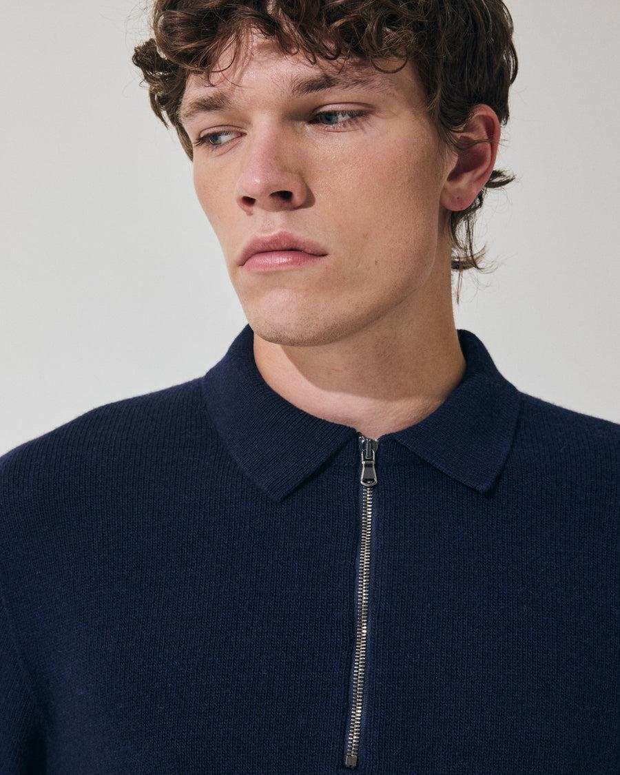 Scaglione POLO ZIP SEAMLESS MIXCASH NAVY Promozione