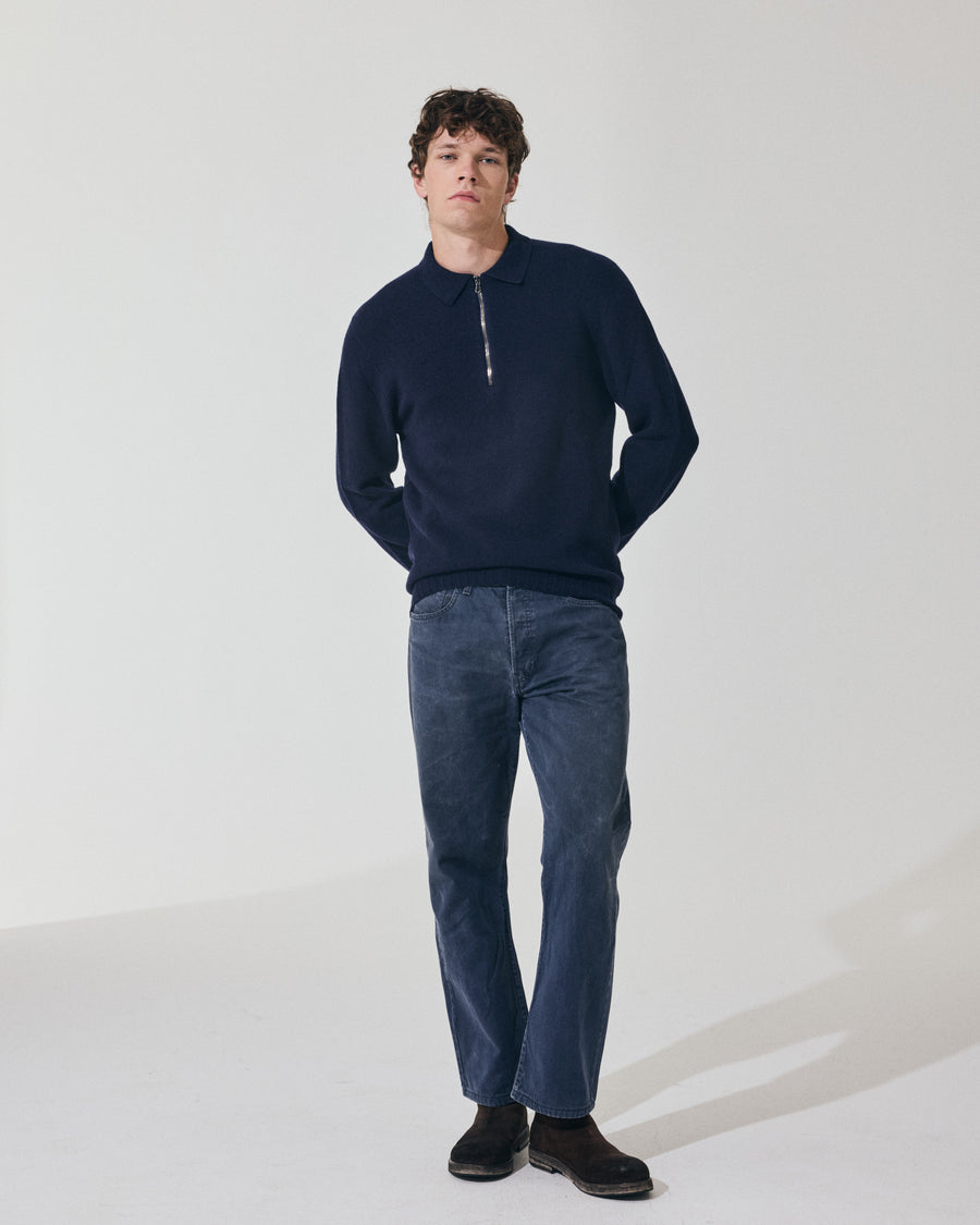 Scaglione POLO ZIP SEAMLESS MIXCASH NAVY Promozione