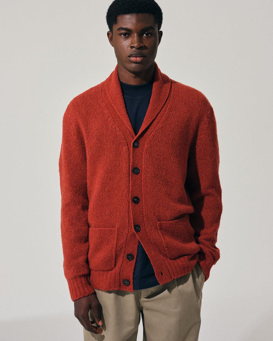Scaglione CARDIGAN SCIALLE PUFFED CASHMERE CASHMERE RUST Qualità Garantita