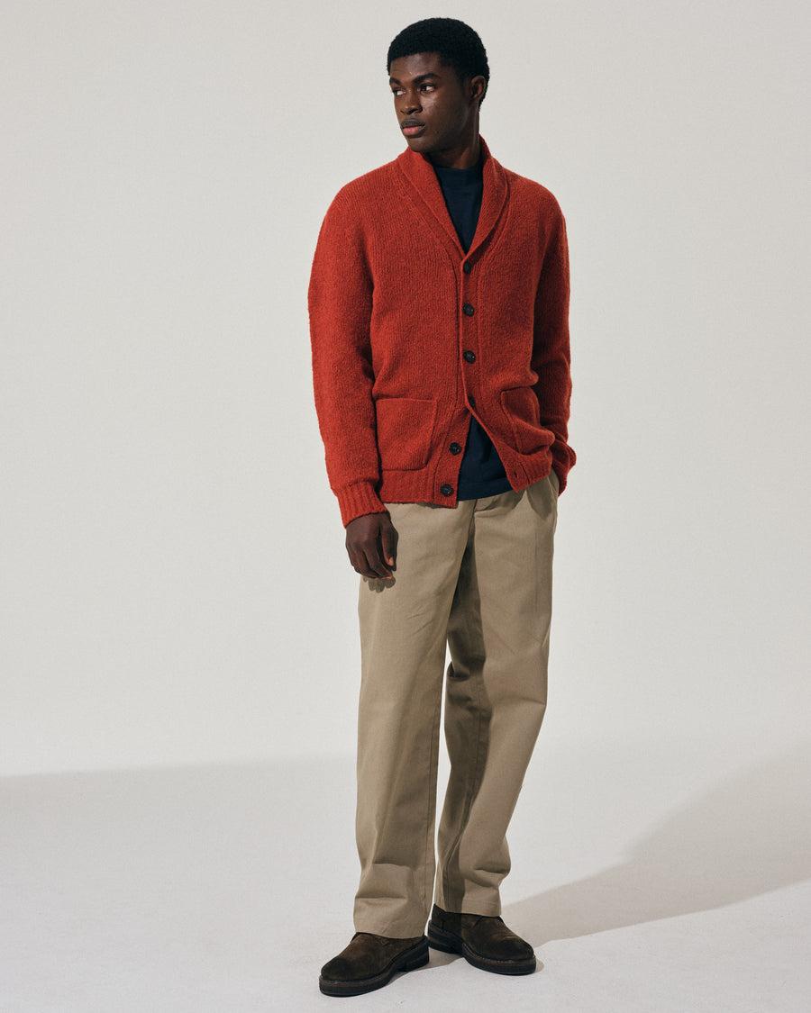 Scaglione CARDIGAN SCIALLE PUFFED CASHMERE CASHMERE RUST Qualità Garantita