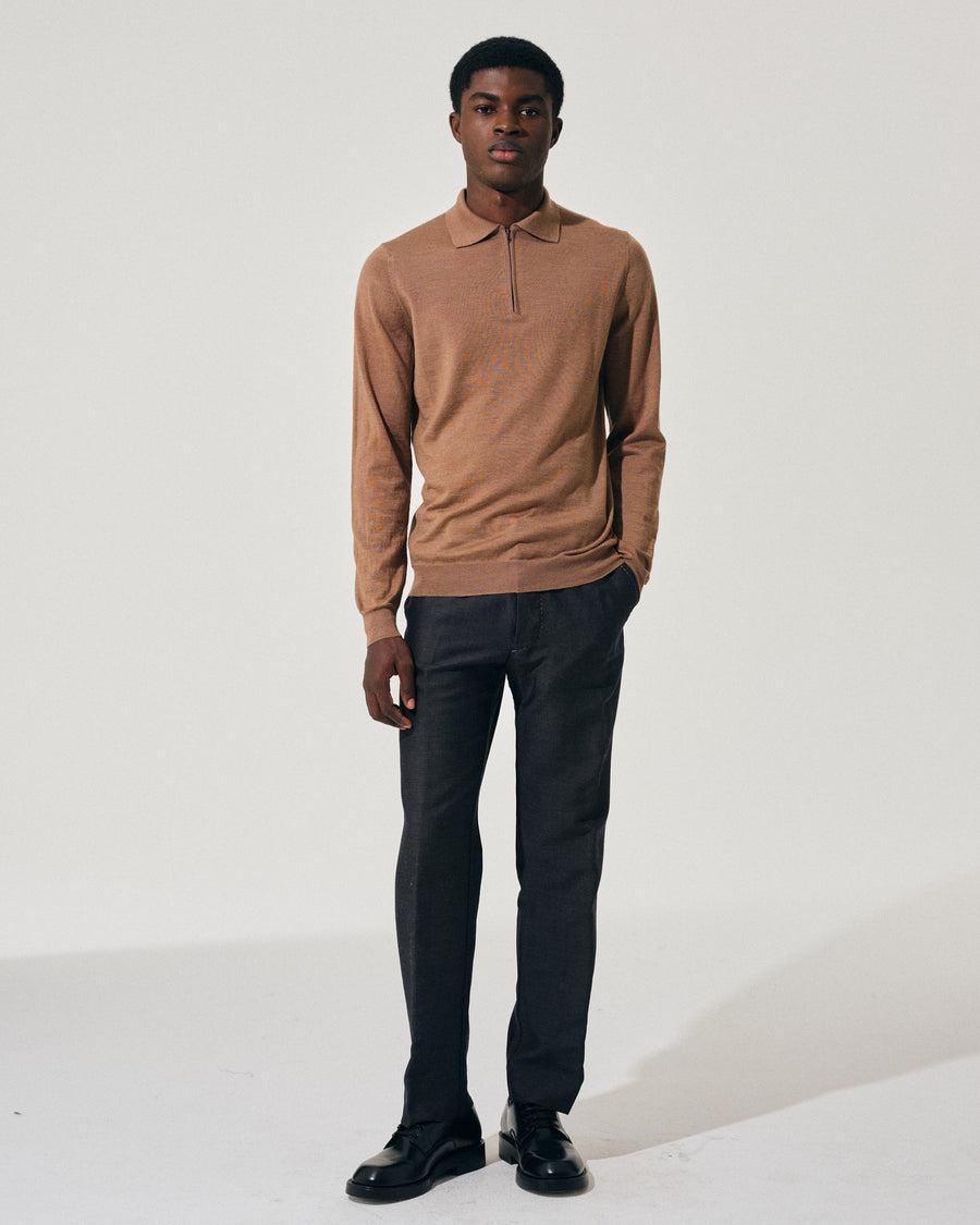 Scaglione POLO ZIP FINELUX CAMEL Promozione Limitata
