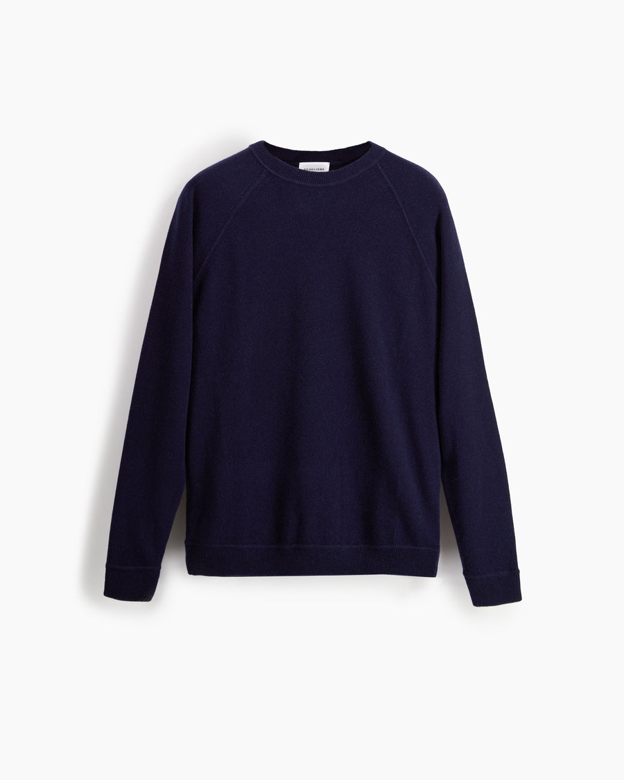 Scaglione ROUND NECK RAGLAN MIX CASH NAVY Sconto
