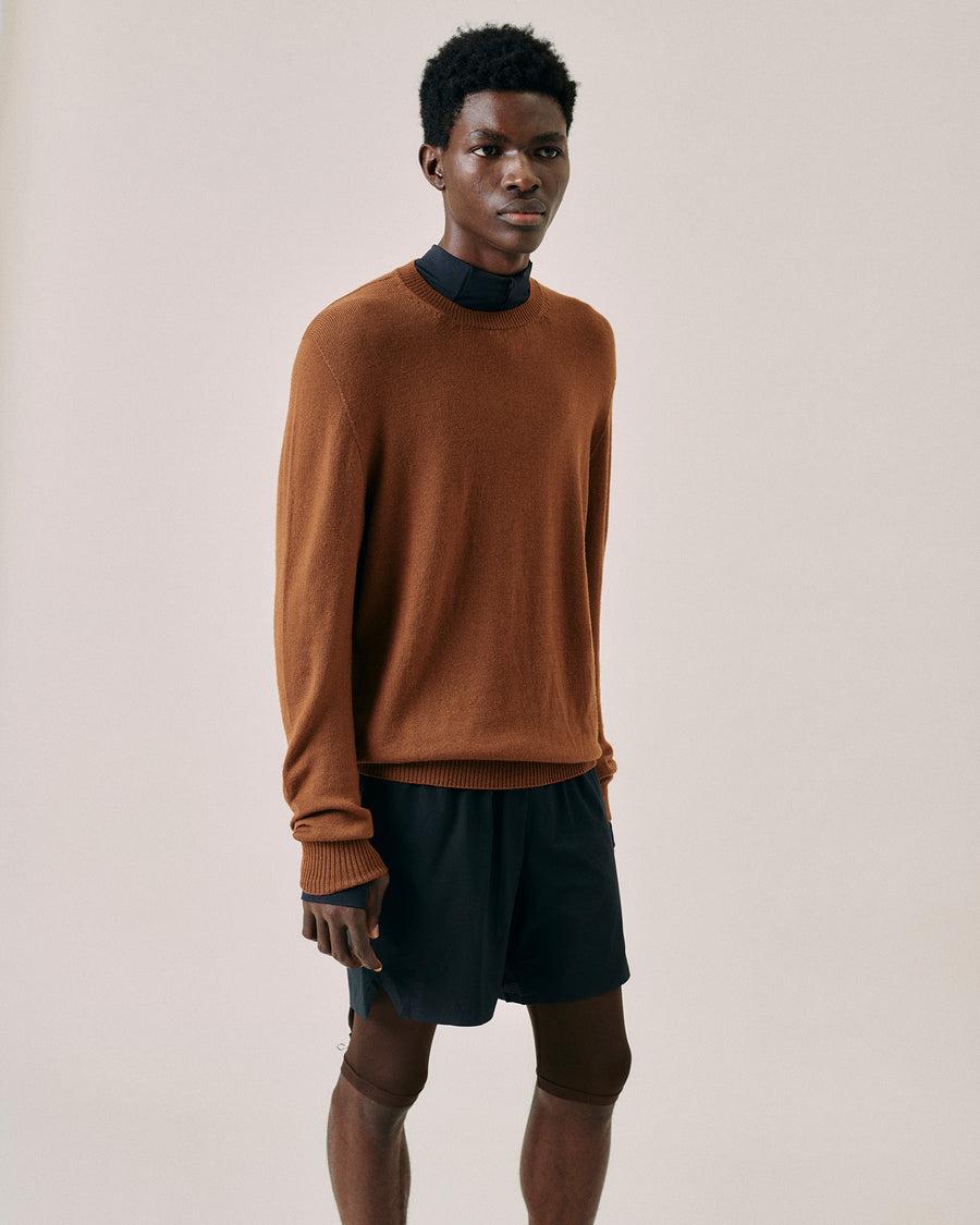Scaglione ROUND NECK SEAMLESS MERINO RHUM Negozio