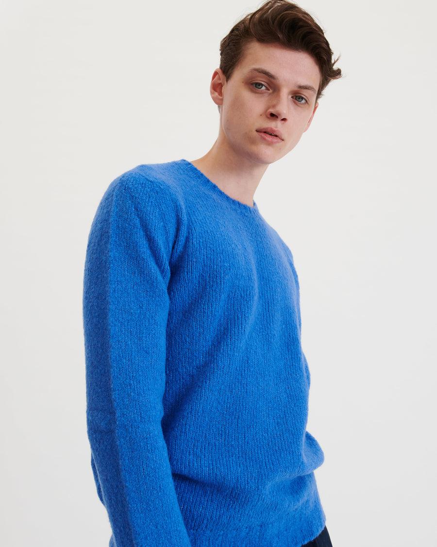 Scaglione ROUND NECK SEAMLESS PUFFED CASHMERE CORNFLOWER Offerta Giorno del Papà
