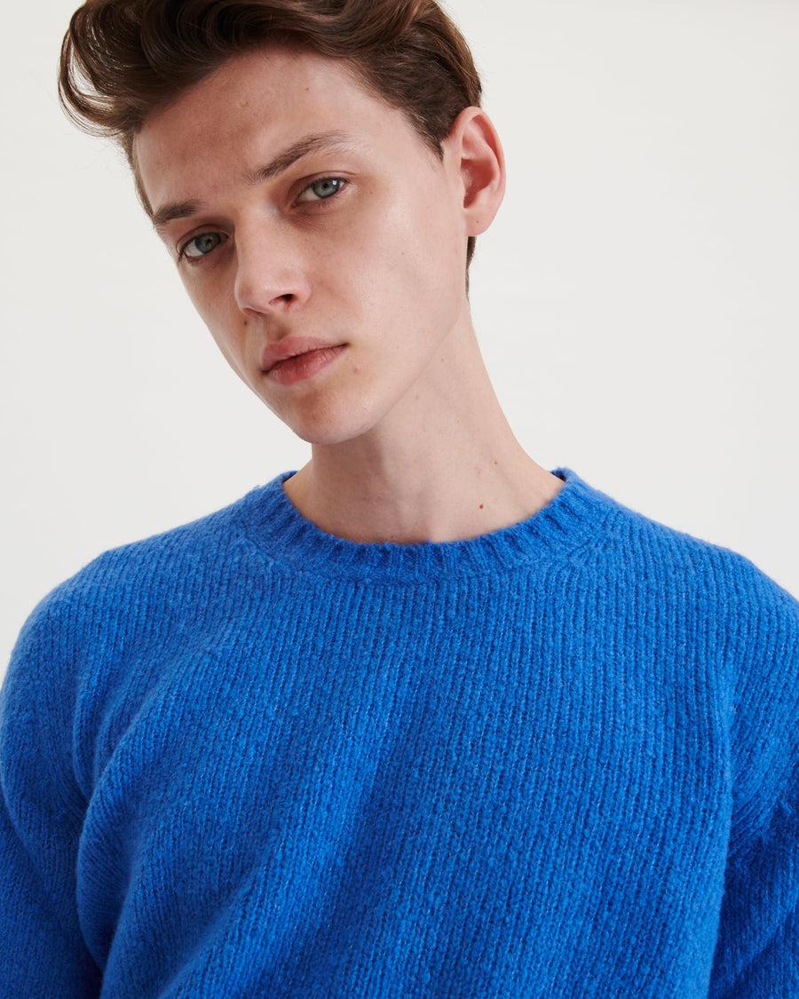 Scaglione ROUND NECK SEAMLESS PUFFED CASHMERE CORNFLOWER Offerta Giorno del Papà