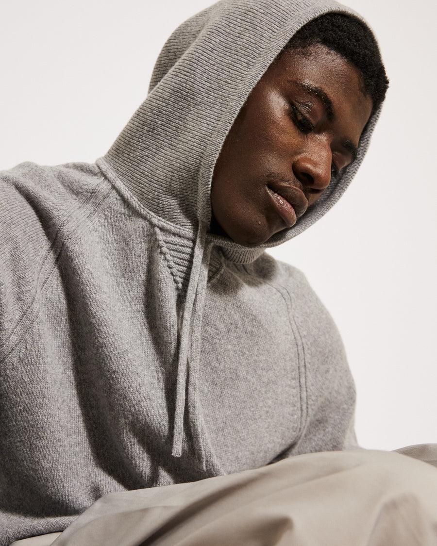 Scaglione HOODIE RAGLAN HYBRD CASHMERE GREY Offerta San Valentino