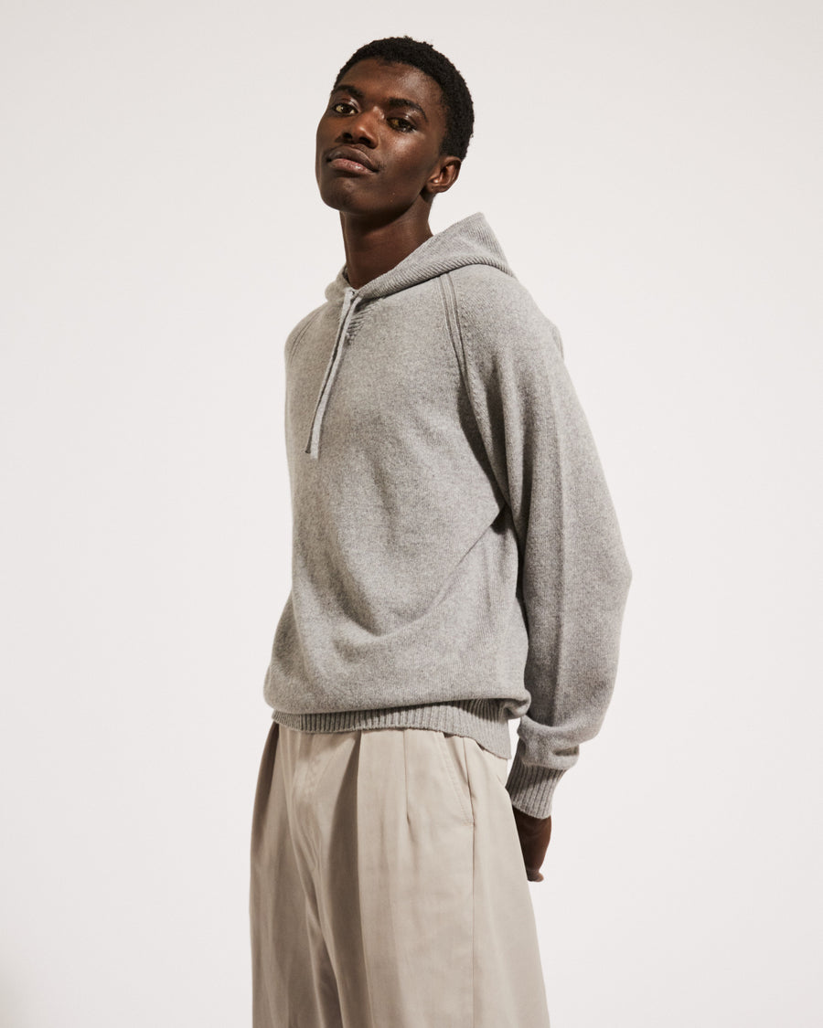 Scaglione HOODIE RAGLAN HYBRD CASHMERE GREY Offerta San Valentino