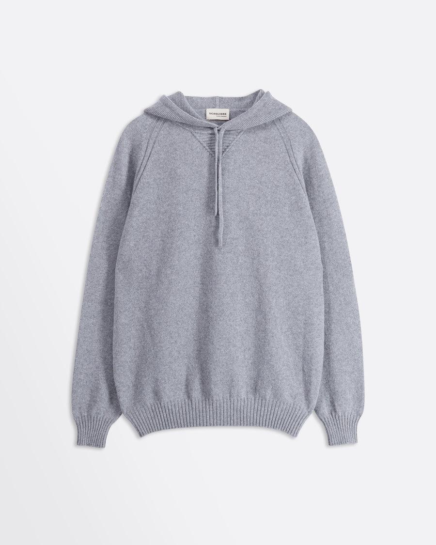 Scaglione HOODIE RAGLAN HYBRD CASHMERE GREY Offerta San Valentino