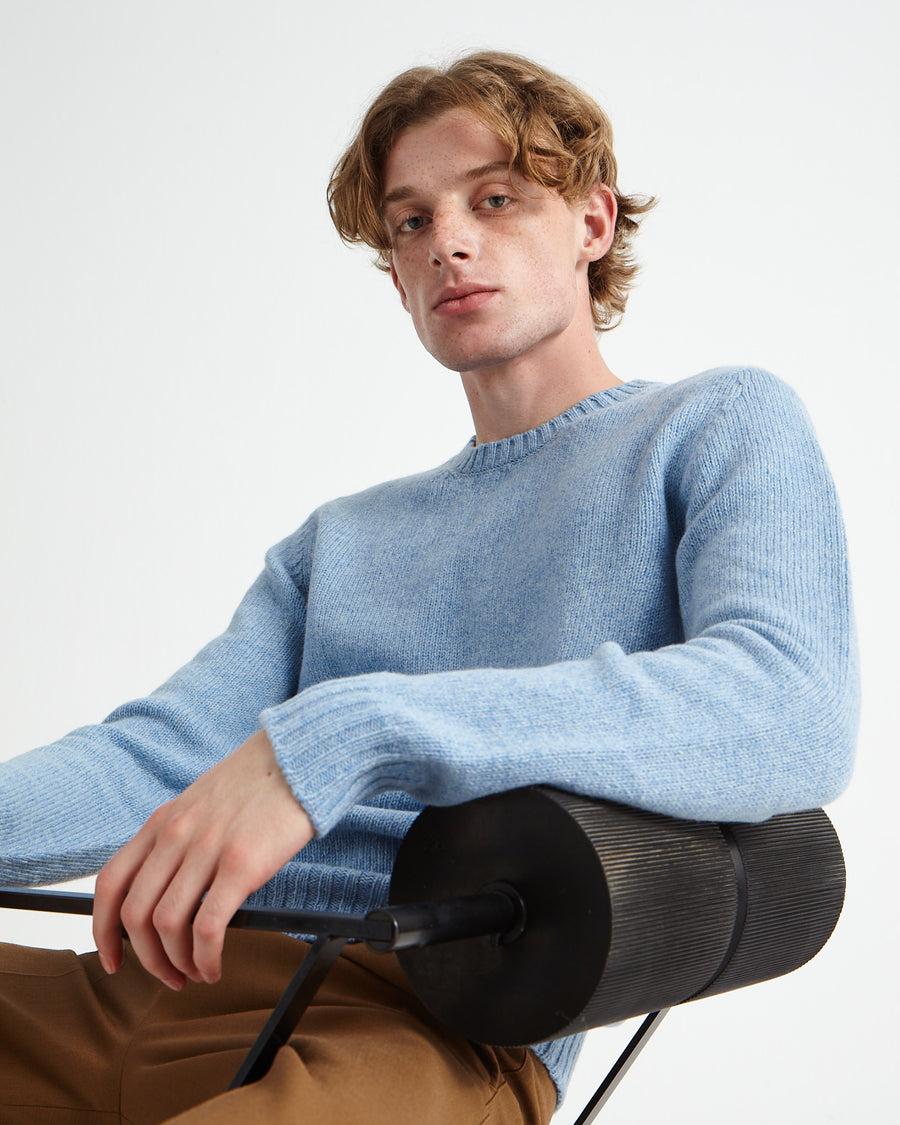 Scaglione ROUND NECK SEAMLESS SOFTWOOL BABYBLUE Latest stili