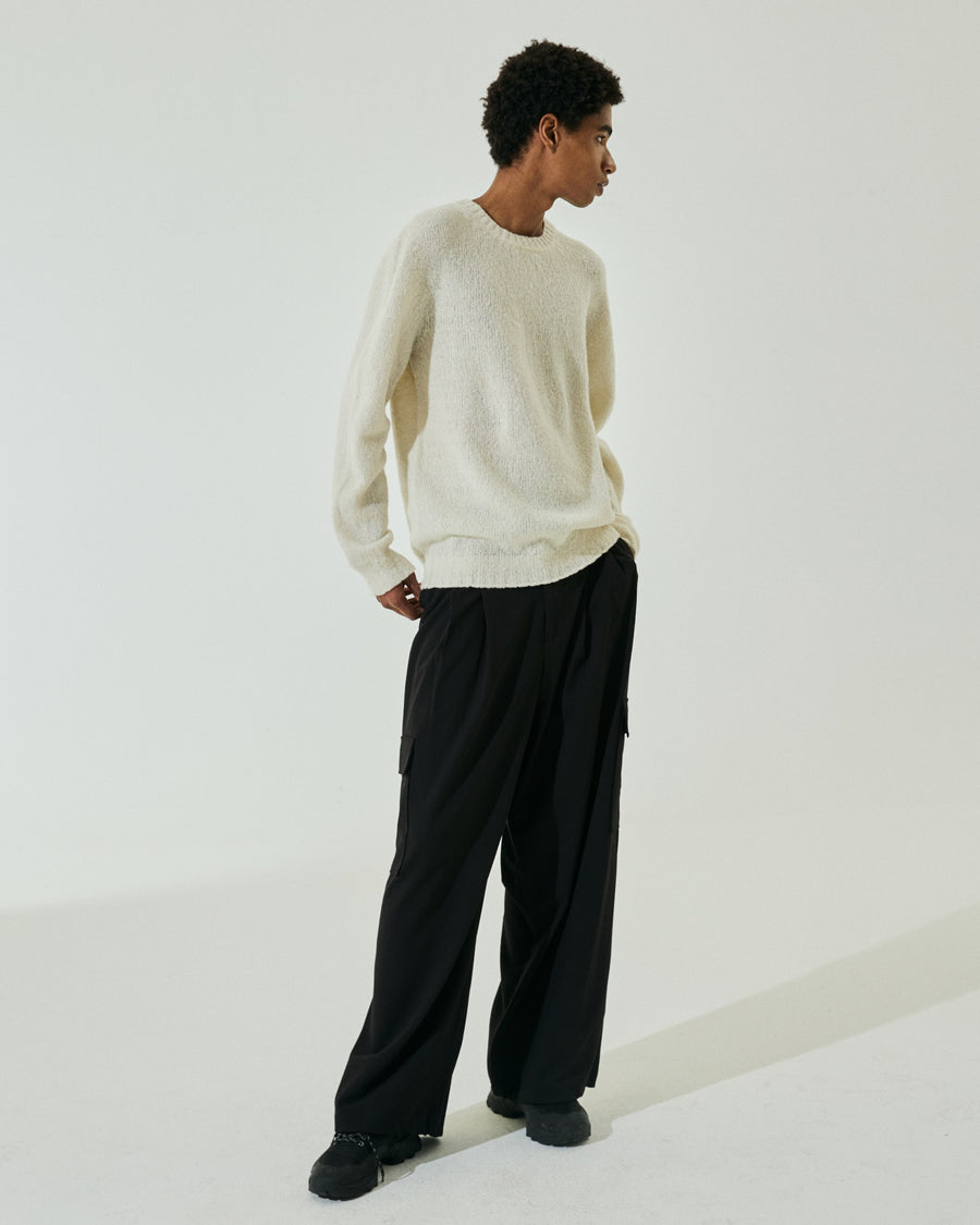 Scaglione ROUND NECK SEAMLESS PUFFED CASHMERE MILK Sostegno trimestrale