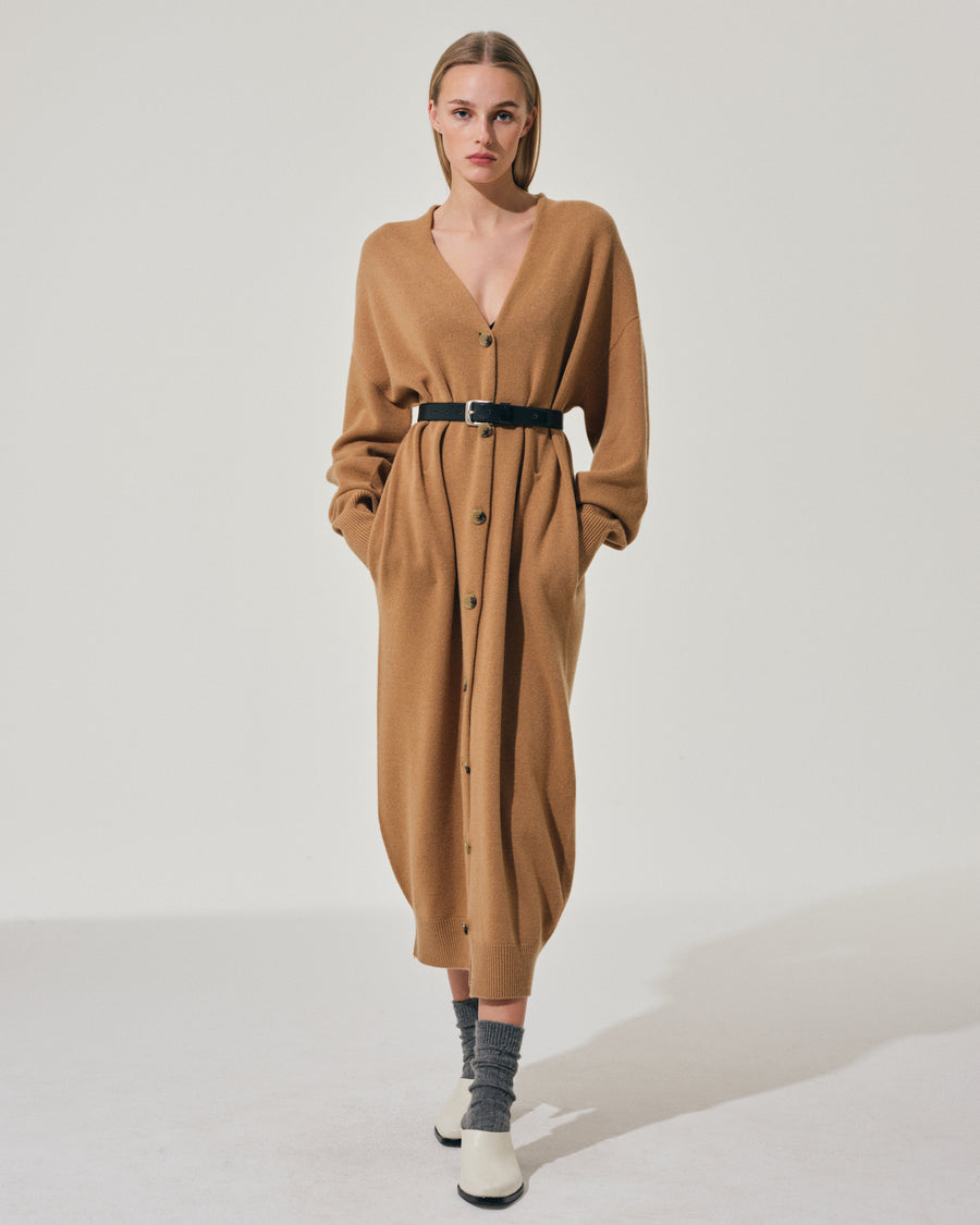 Scaglione CARDIGAN LUNGO SEAMLESS CARAMEL Limitato a 3 giorni