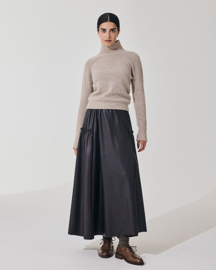 Scaglione TURTLE NECK SLIM PUFFED CASHMERE BEIGE Black Friday Prezzi