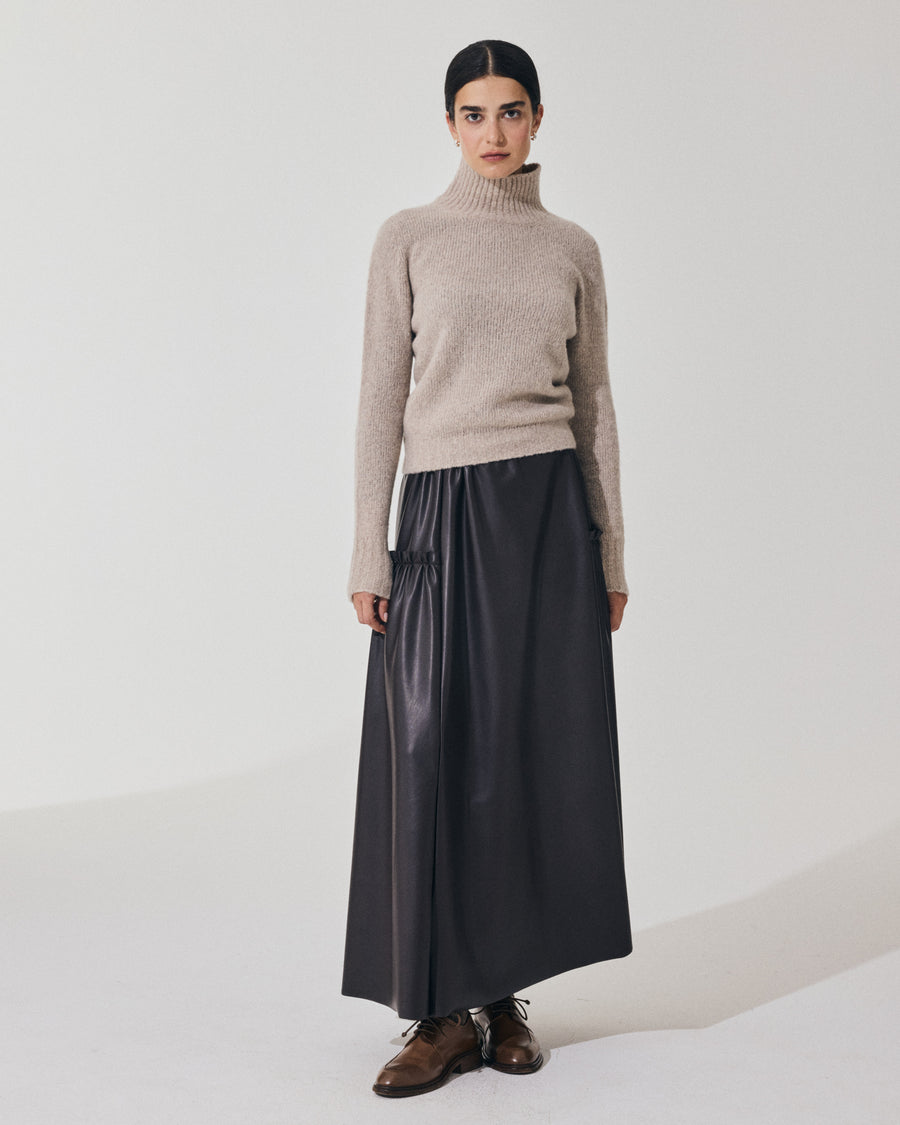 Scaglione TURTLE NECK SLIM PUFFED CASHMERE BEIGE Black Friday Prezzi
