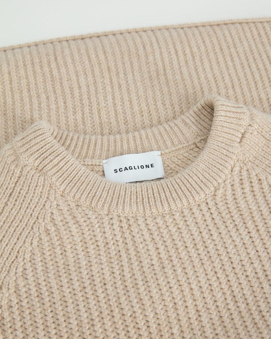 Scaglione ROUND NECK RAGLAN FISHERMAN SAND Sconti questo mese