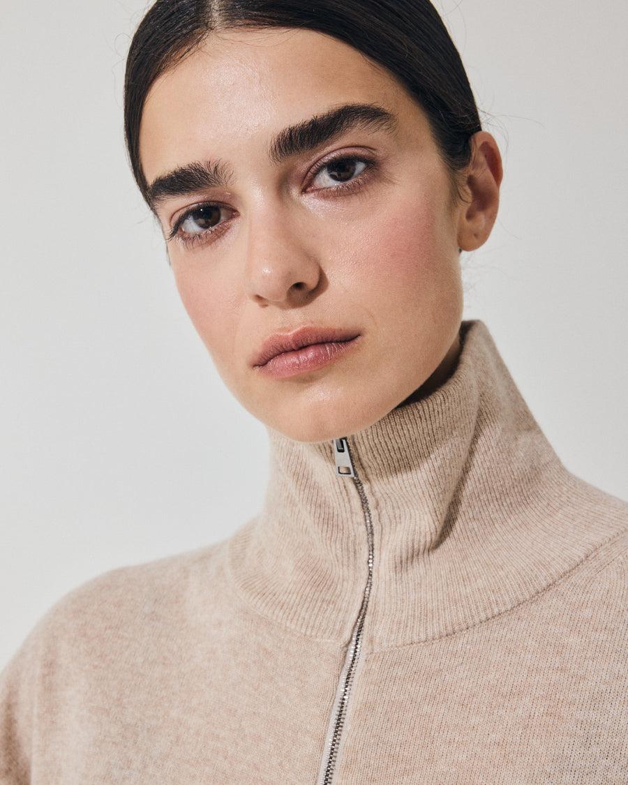 Scaglione BOMBER ZIP CASH BLEND SAND Italia