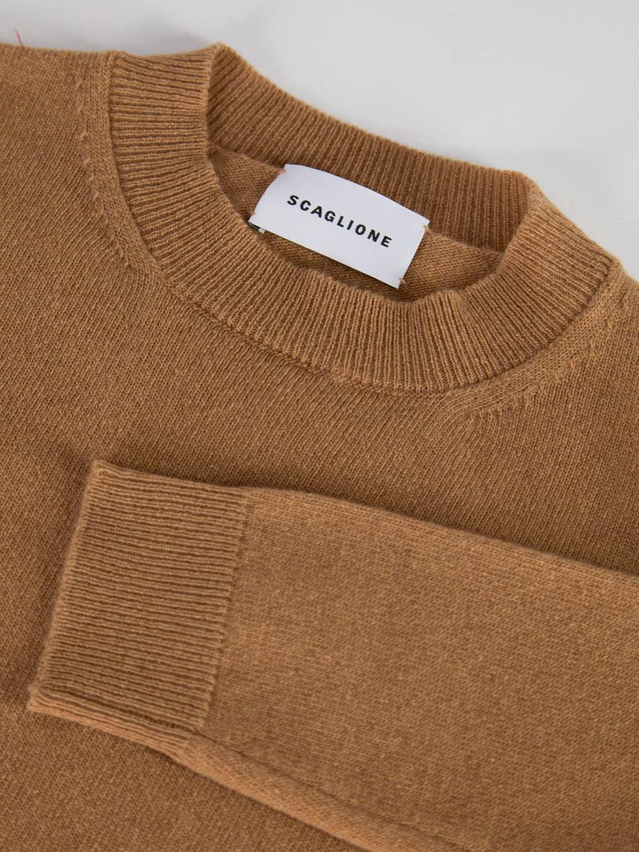 Scaglione ROUND NECK BASIC CASH BLEND CARAMEL Pezzi Unici