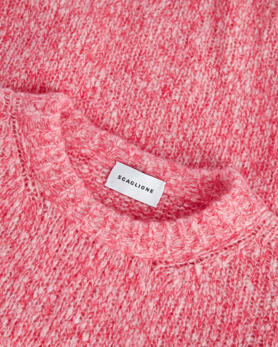 Scaglione ROUND NECK OVER MOULINE' MAGENTA Qualità Garantita