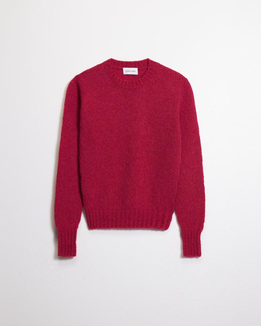 Scaglione ROUND NECK SLIM PUFFED CASHMERE SEAMLESS DAHLIA Negozi Online