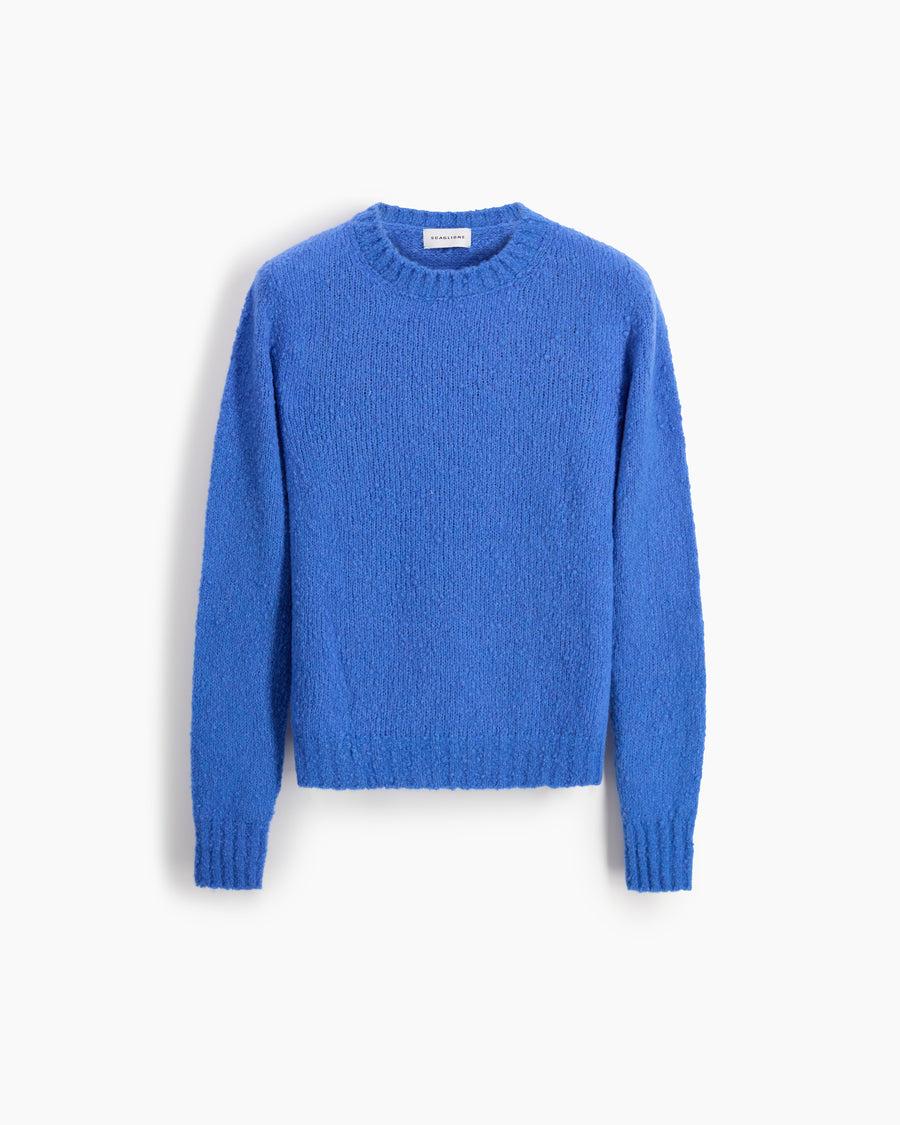 Scaglione ROUND NECK SLIM PUFFED CASHMERE SEAMLESS CORNFLOWER Acquista Ora