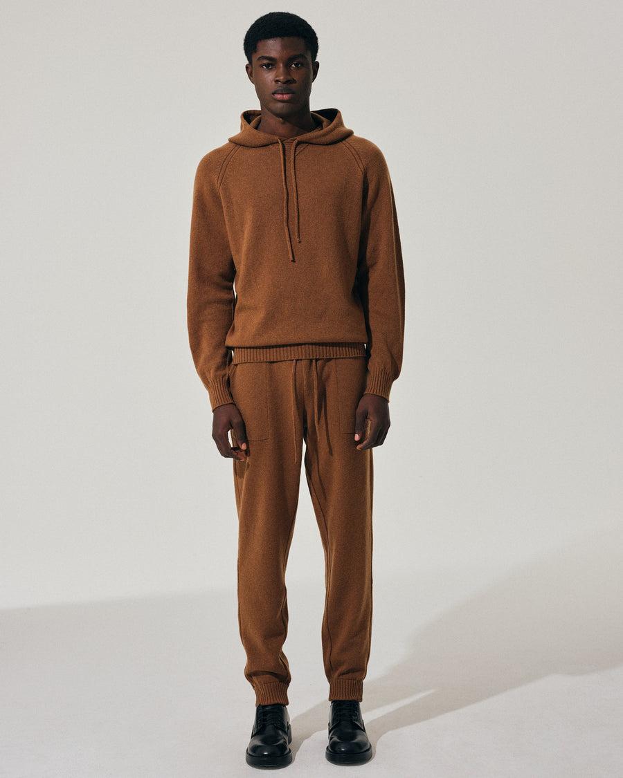 Scaglione HOODY RAGLAN HYBRD CASHMERE RHUM Presa