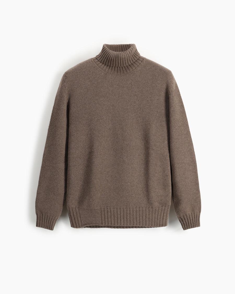 Scaglione TURTLE NECK SOFT HYBRD CASHMERE TAUPE Sconto