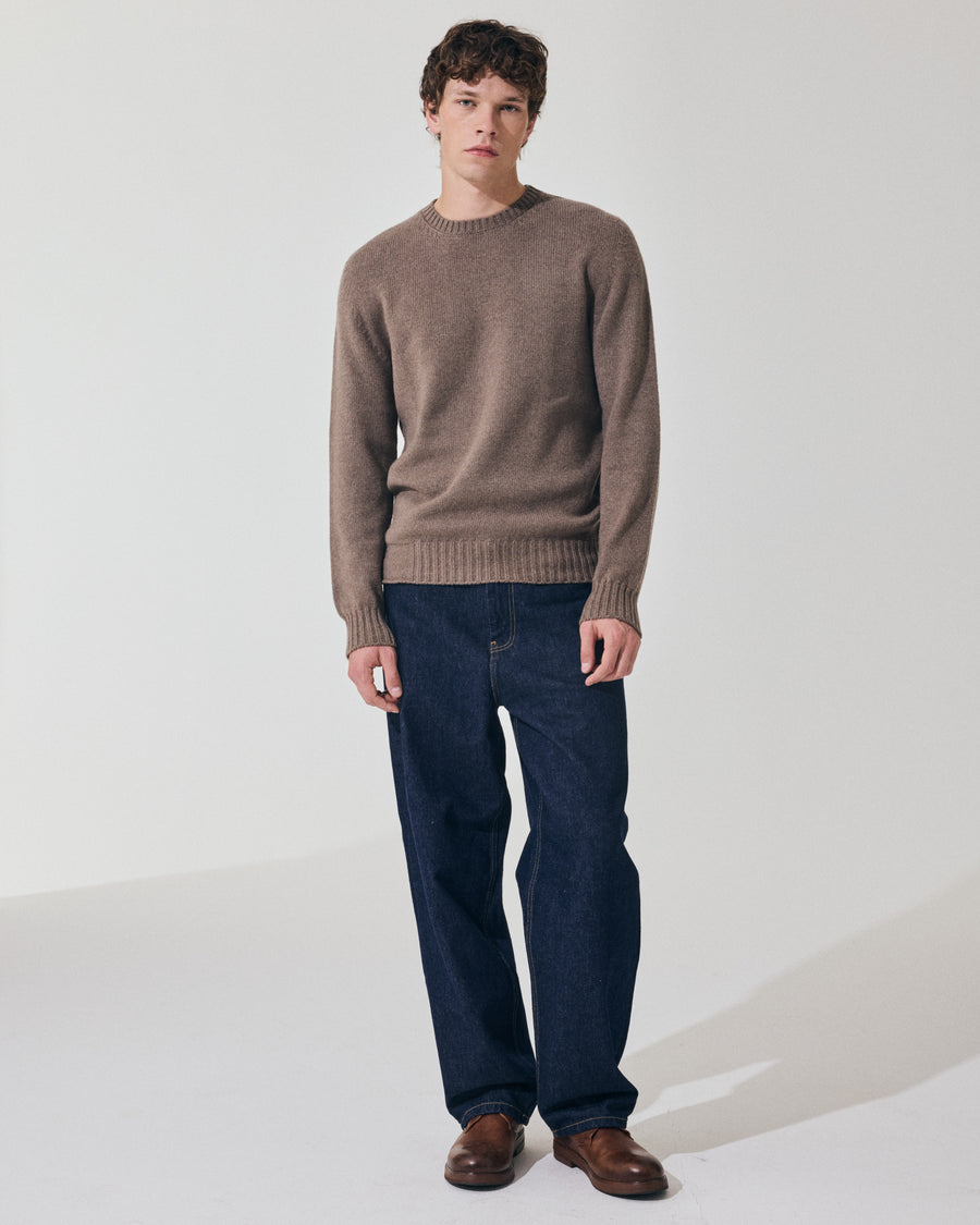 Scaglione ROUND NECK SOFT HYBRD CASHMERE TAUPE Economico