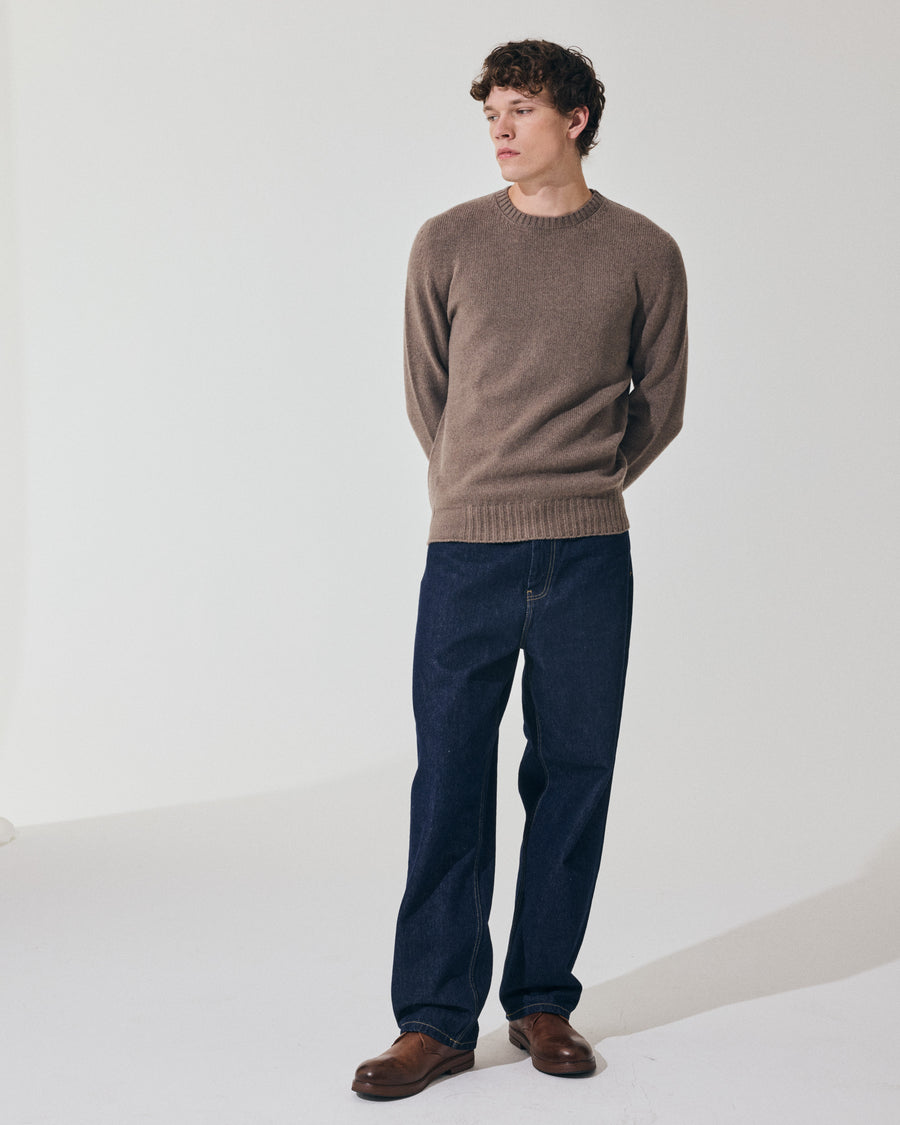 Scaglione ROUND NECK SOFT HYBRD CASHMERE TAUPE Economico