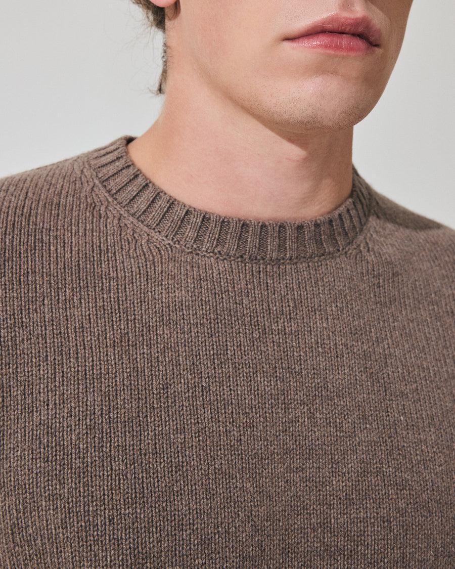 Scaglione ROUND NECK SOFT HYBRD CASHMERE TAUPE Economico
