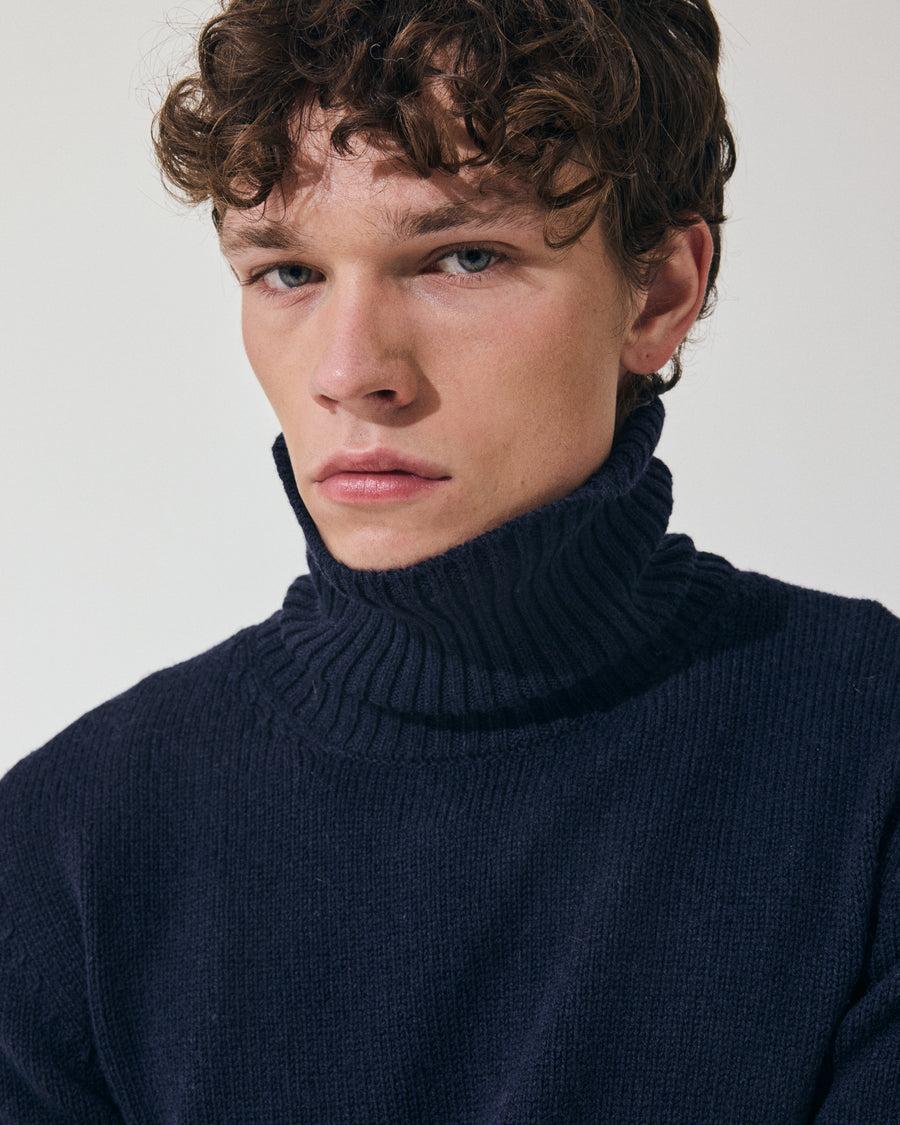 Scaglione TURTLE NECK SEAMLESS SOFTWOOL DKNAVY Outlet