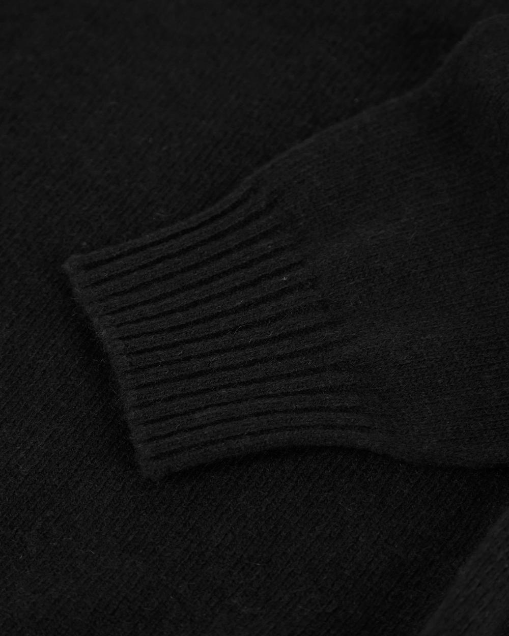 Scaglione ROUND NECK SEAMLESS HYBRD CASHMERE BLACK Vendite Flash