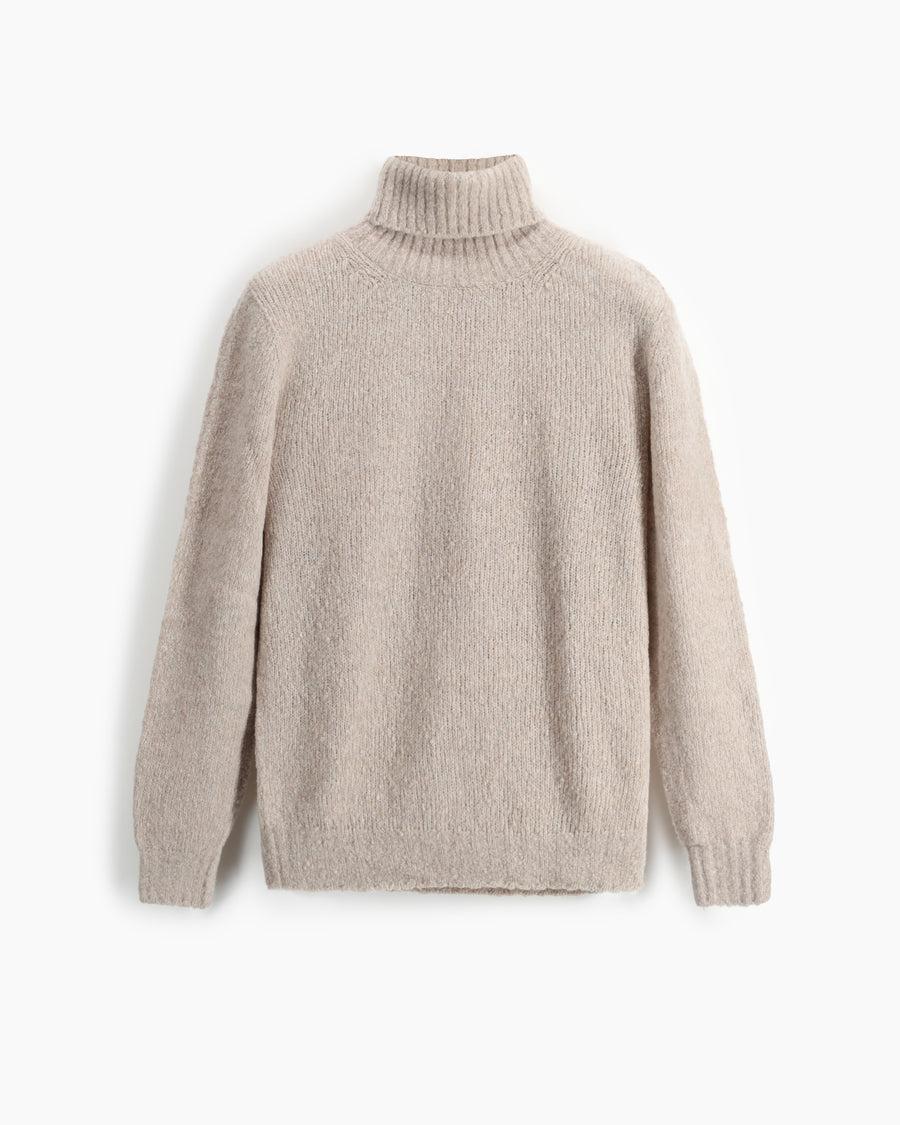 Scaglione TURTLE NECK SEAMLESS PUFFED CASHMERE CASHMERE BEIGE Moda