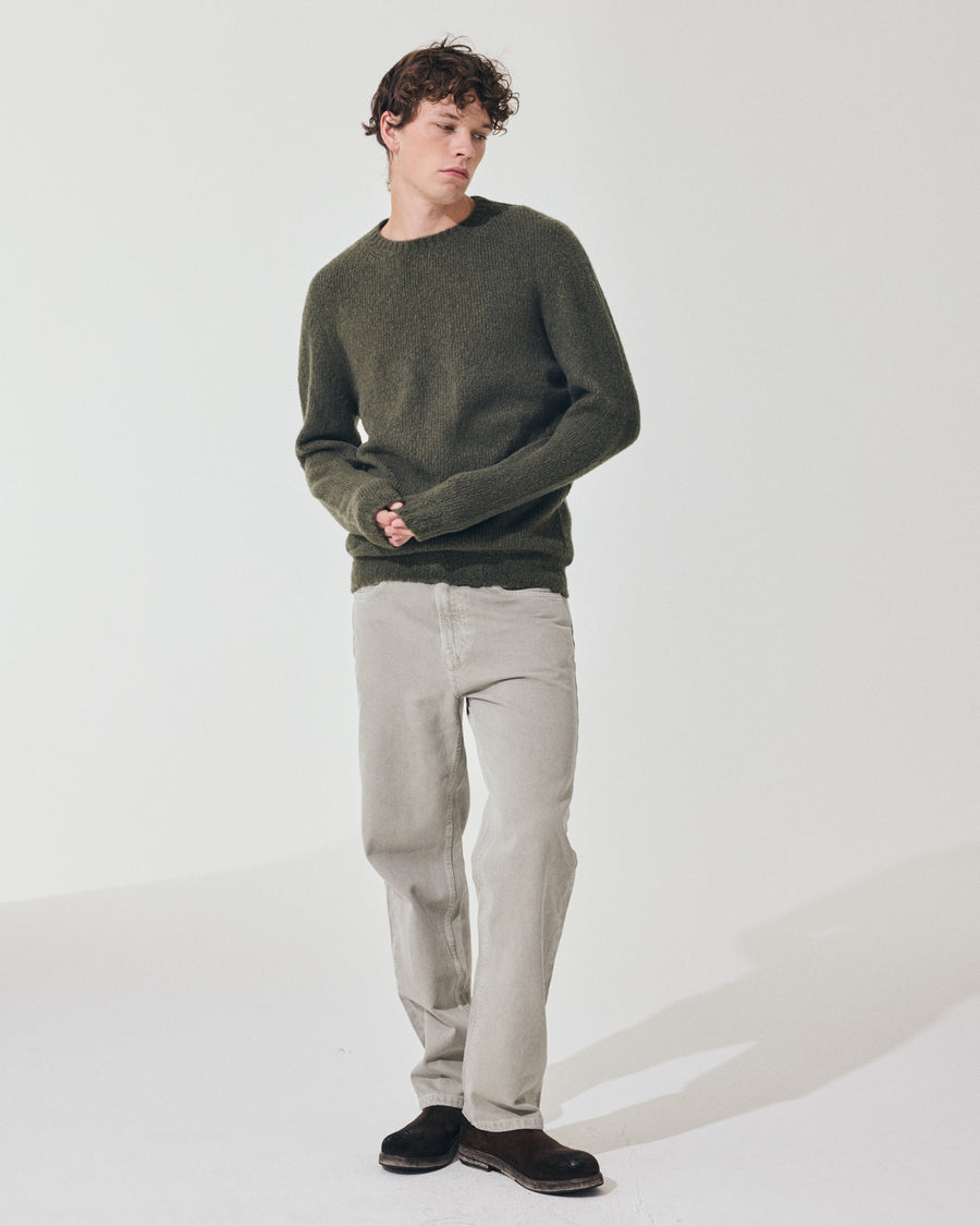 Scaglione ROUND NECK SEAMLESS PUFFED CASHMERE CASHMERE FOREST Negozio online di fabbrica