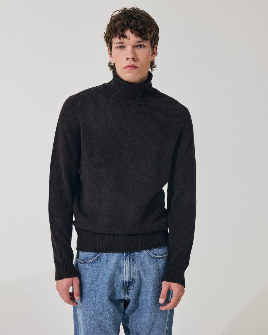 Scaglione TURTLE NECK SOFT HYBRD CASHMERE EBANO Offerta speciale