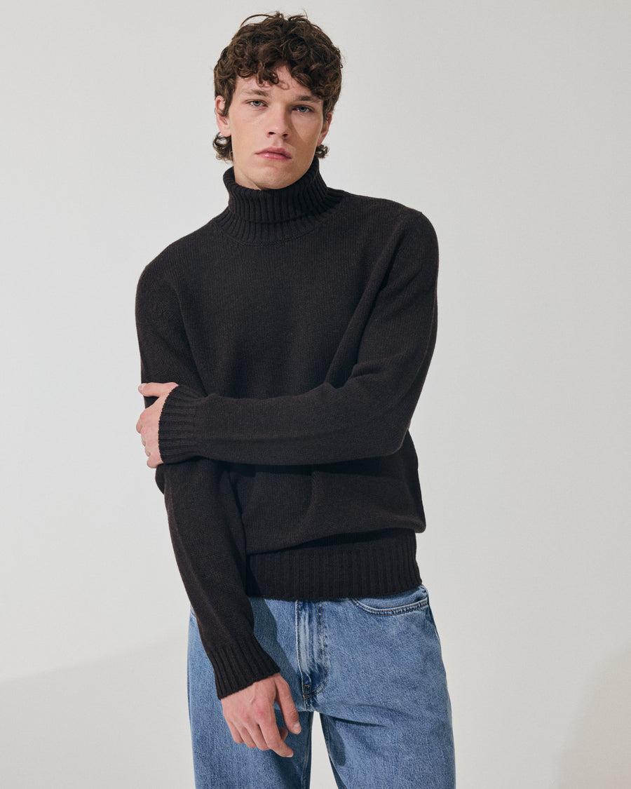 Scaglione TURTLE NECK SOFT HYBRD CASHMERE EBANO Offerta speciale