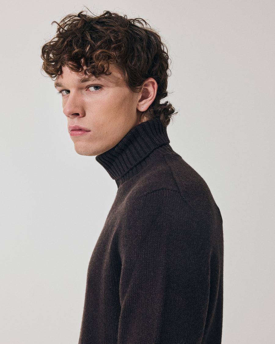 Scaglione TURTLE NECK SOFT HYBRD CASHMERE EBANO Offerta speciale