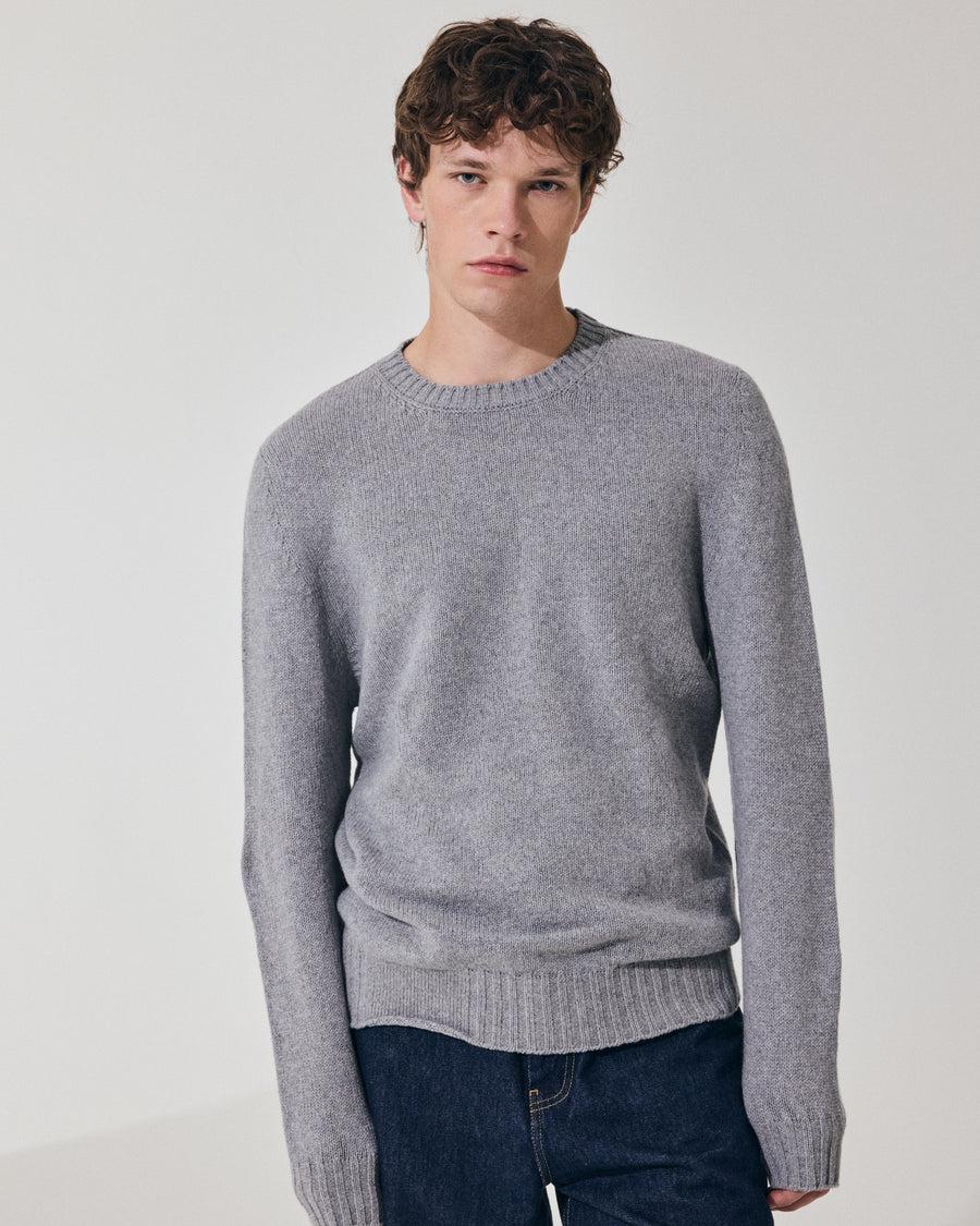 Scaglione ROUND NECK SOFT HYBRD CASHMERE GREY Flash Sale