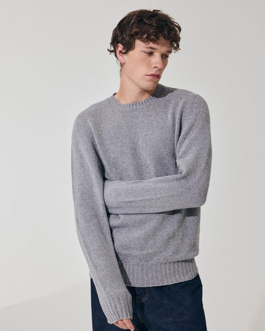 Scaglione ROUND NECK SOFT HYBRD CASHMERE GREY Flash Sale