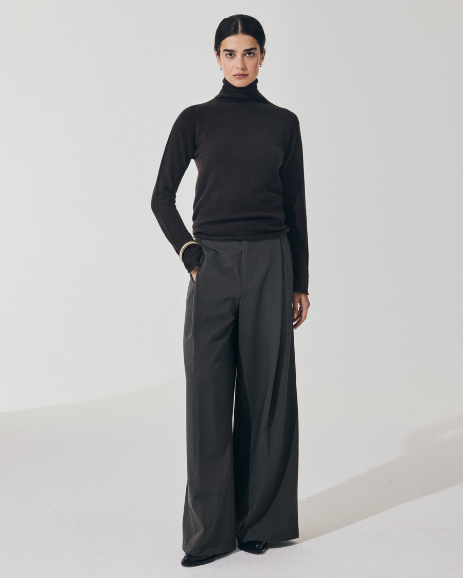 Scaglione TURTLE NECK RAGLAN SEAMLESS HYBRID CASHMERE EBANO Offerte giornaliere